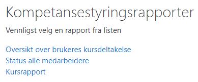 Kompetansestyringsrapporter