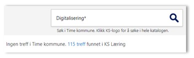 Skjermbilde av søkefelt i KS Læring