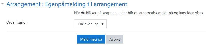 Arrangement med påkrevd arbeidssted