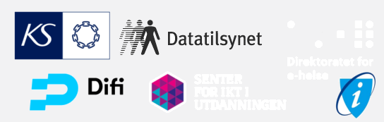 Logo KS, Datatilsynet, Direktoratet for eHelse, Difi, Senter for IKT i Utdanningen, KINS