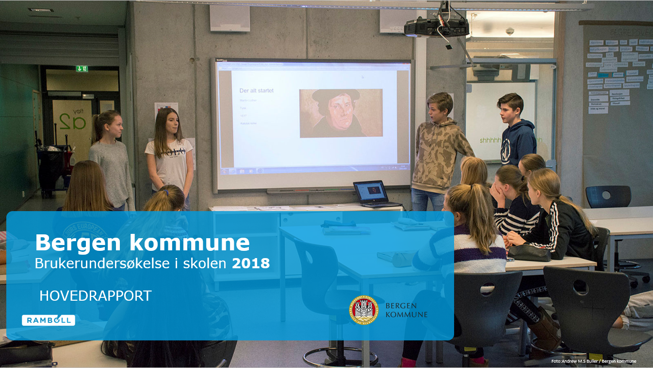 forsiden av hovedrapport for bruikerundersøkelsen for skole